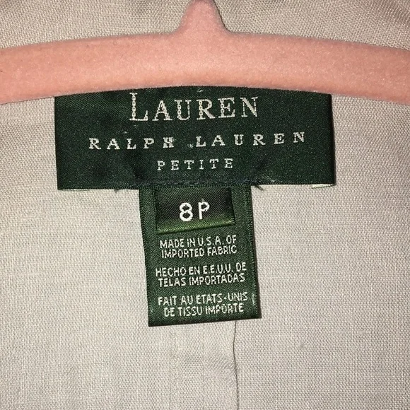 Lauren Ralph Lauren Petites natural linen blazer size 8P - Picture 2 of 7